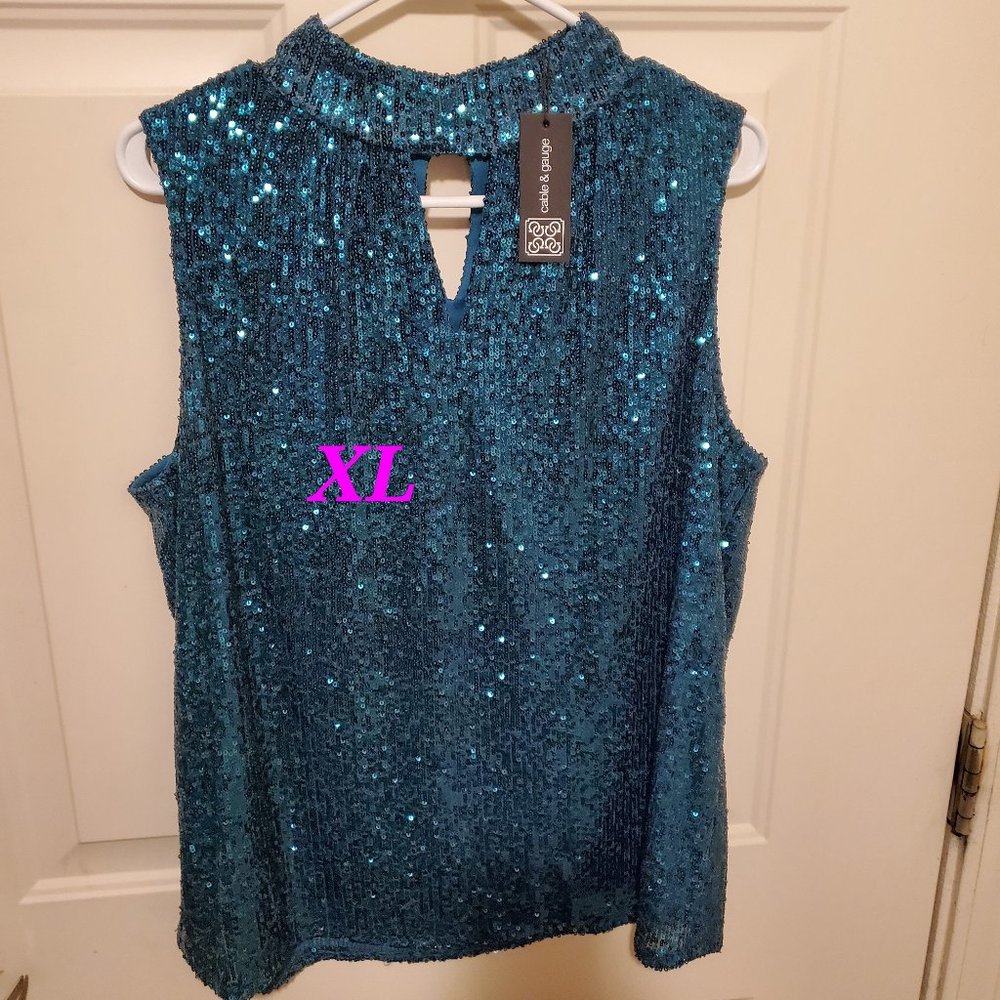 Teal Sequin Top